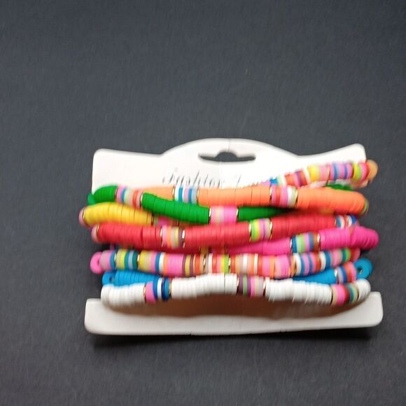 Unbranded Jewelry - New Stackable Rainbow Beaded Stretch Boho Bracelets. 9 Colorful Bracelets